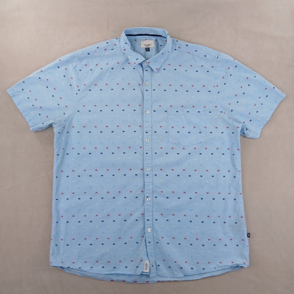 Civil Society XXL Mens Shirt Button Up Short Sleeve Casual 24x29 Fits XL Defects